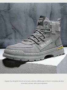 2024 New Autumn/Winter High Top Men Shoes, Sports Casual Waterproof Anti-Slip Boots, Fashion Boots For Men - Grey - View 1