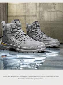 2024 New Autumn/Winter High Top Men Shoes, Sports Casual Waterproof Anti-Slip Boots, Fashion Boots For Men - Grey - View 2