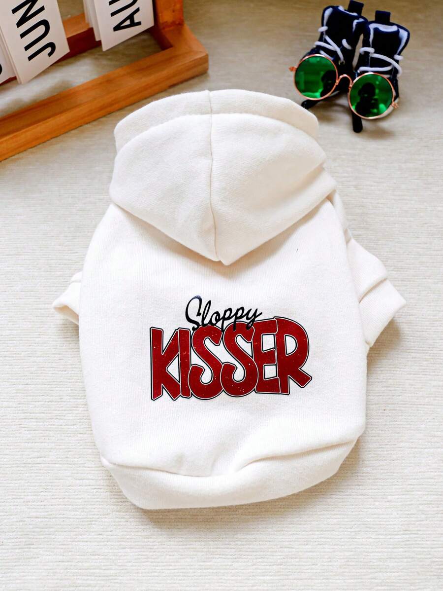 1 件宠物服装，适合小型犬/幼犬的可爱狗猫服装和配饰，秋冬季连帽衫 - 白色 - 查看 1