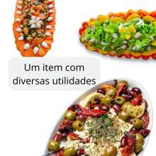 KIT OF 2 TRAYS OVAL PLATE 45.5 CM FOR BUFFET RESTAURANT KITCHEN MELAMINE PREMIUM PROFESSIONAL WHITE SHALLOW - 白色 - 查看 3