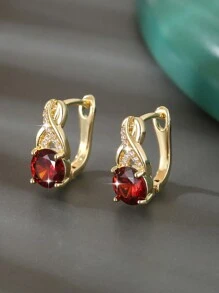 1 Cặp bông tai đồng vuông hình học sang trọng, cổ điển thanh lịch dành cho phụ nữ, quà tặng tiệc sinh nhật - Nhiều màu - Xem 10