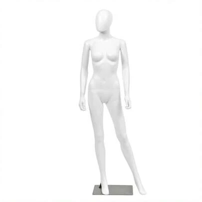 Homasis Female Mannequin Egghead Plastic Full Body Dress Form Display