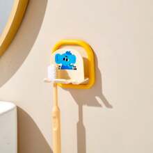 1pc 牙刷架漱口杯架壁挂式免打孔洗漱用品牙刷架浴室牙具罐架 - 彩色 - 查看 12