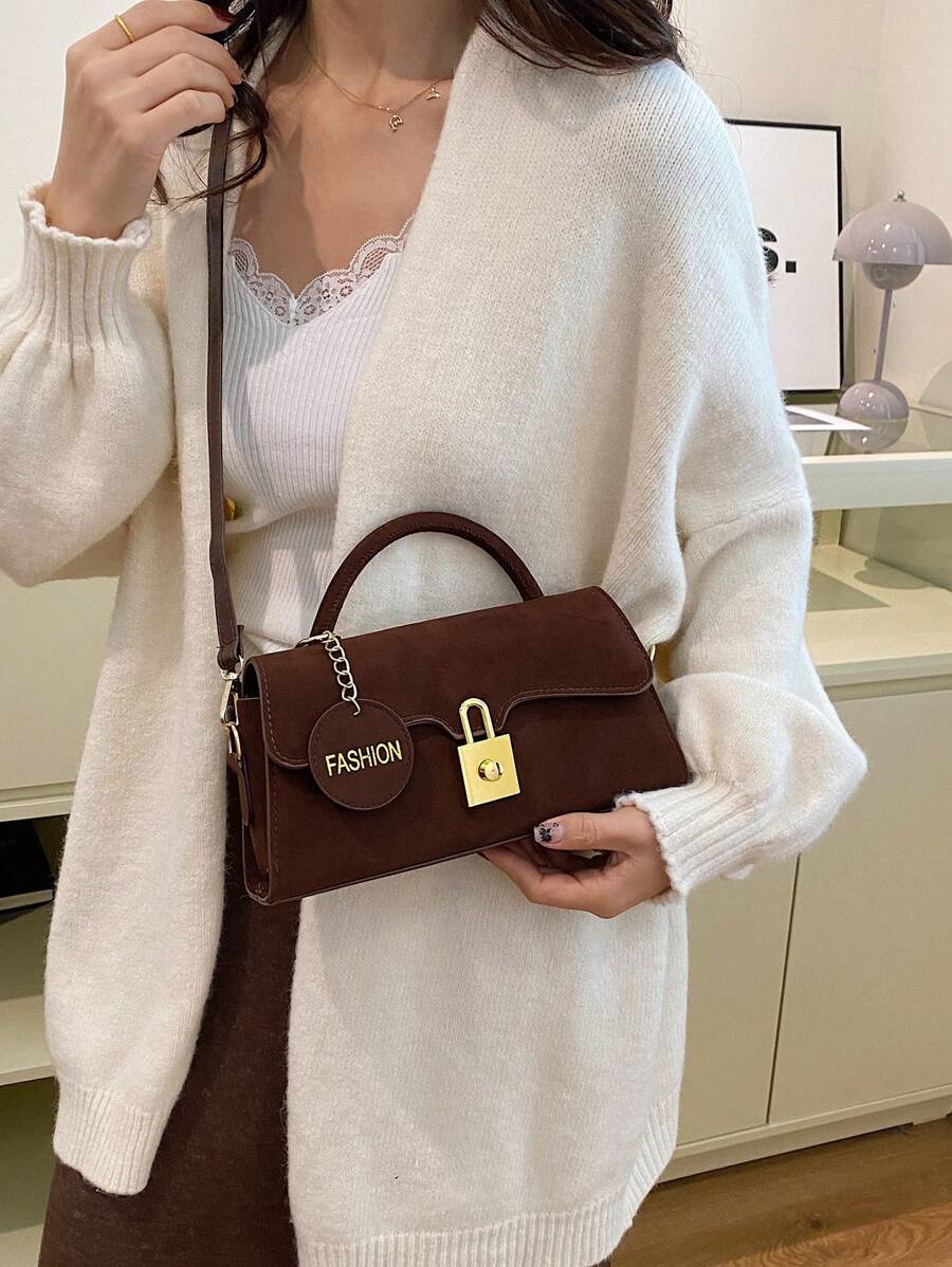 Túi xách nữ 2024 Túi đeo chéo vai vuông nhỏ đa năng họa tiết mờ Túi xách nữ 2024 mới thu đông - Cà phê nâu - Xem 1