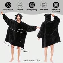 Manta con capucha con diseño de tres Puddles, sudadera tipo manta grande y esponjosa para adultos mujeres y hombres, manta con capucha cálida y cómoda, regalo para mamá y novia - 1 - Ver 2