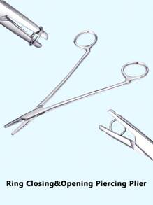 316L不锈钢专业穿刺钳，穿刺饰品更换工具，穿刺杠铃钳，穿刺球取出工具 - 3mm钳口，医用钢人体饰品球固定取出器，可松紧皮下锚钉钳，鼻中隔唇钉耳环钳，鼻中隔夹，轻松更换软骨鼻钉、唇钉和耳钉穿刺饰品