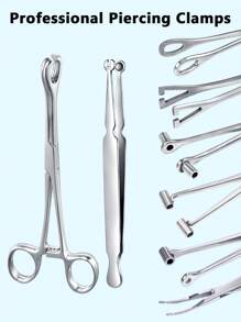 316L不锈钢专业穿刺钳，穿刺饰品更换工具，穿刺杠铃钳，穿刺球取出工具 - 3mm钳口，医用钢人体饰品球固定取出器，可松紧皮下锚钉钳，鼻中隔唇钉耳环钳，鼻中隔夹，轻松更换软骨鼻钉、唇钉和耳钉穿刺饰品