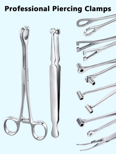 316L不锈钢专业穿刺钳，穿刺饰品更换工具，穿刺杠铃钳，穿刺球取出工具 - 3mm钳口，医用钢人体饰品球固定取出器，可松紧皮下锚钉钳，鼻中隔唇钉耳环钳，鼻中隔夹，轻松更换软骨鼻钉、唇钉和耳钉穿刺饰品