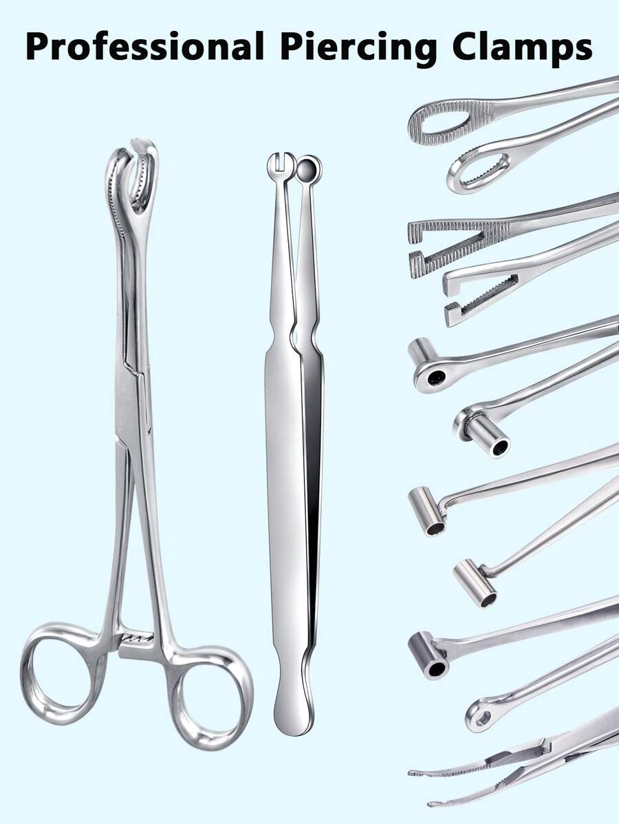 316L不锈钢专业穿刺钳，穿刺饰品更换工具，穿刺杠铃钳，穿刺球取出工具 - 3mm钳口，医用钢人体饰品球固定取出器，可松紧皮下锚钉钳，鼻中隔唇钉耳环钳，鼻中隔夹，轻松更换软骨鼻钉、唇钉和耳钉穿刺饰品