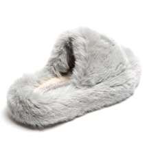 Faux Fur Indoor Mules - Soft And Comfortable Slippers For Women - Grey - View 4