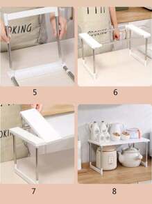 Scaffale multifunzionale per cucina, portapentole regolabile, organizer per lavandino, scaffale a più ripiani per mobile, accessori da cucina, decorazione per la stanza, adatto per cucina, ristorante, feste, campeggio, raduni, regalo per amici e famiglia