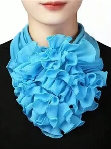 1 pieza Snood de mujer de gasa arrugada, cuello falso, bufanda con protección para el cuello, de seda versátil y elegante, adecuada para el uso diario y actividades al aire libre, Día de San Valentín