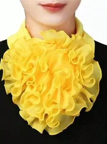 1 pieza Snood de mujer de gasa arrugada, cuello falso, bufanda con protección para el cuello, de seda versátil y elegante, adecuada para el uso diario y actividades al aire libre, Día de San Valentín