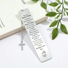 1pc Personalised God Bookmark Christian Collection, Thanksgiving Metal Bookmark Reading Marker Book Accessory Gift For Book Lovers - one-size - View 4