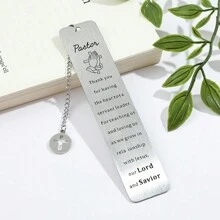 1pc Personalised God Bookmark Christian Collection, Thanksgiving Metal Bookmark Reading Marker Book Accessory Gift For Book Lovers - one-size - View 5