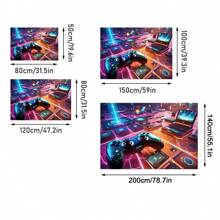 1pc Colorful & Stylish Gaming Themed Area Rug, Interesting Cartoon INS Inspired Rectangle Soft Anti-Slip Carpet, Suitable For Outdoor, Entryway, Living Room, Bedroom, Laundry Room, Bathroom, Game Room, Machine Washable, Household Decoration