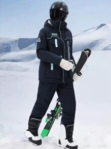 2 piezas Conjunto de ropa deportiva y de exterior estilo novio, ropa de esquí, parte superior Bottomor HX395-1 Conjuntos de esquí