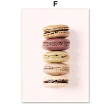 1pc Bánh Macaron Hạt Cà Phê Tranh Canvas Croissan Poster & Tranh In Bắc Âu Treo Tường Trang Trí Cửa Hàng Tráng Miệng Nhà Bếp Không Có Khung - Nhiều màu - Xem 6