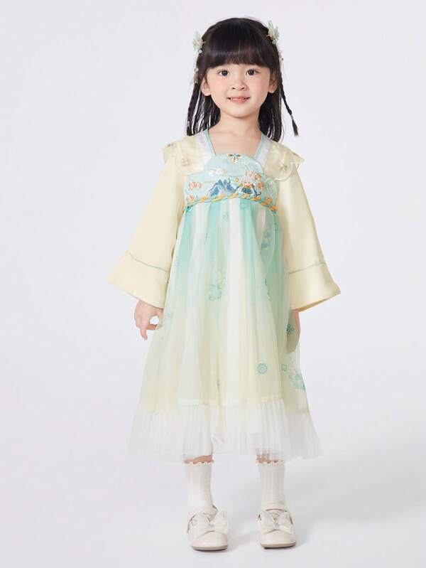 Balabala Girls' Hanfu Dress 2024 Autumn Traditional Style For Toddlers