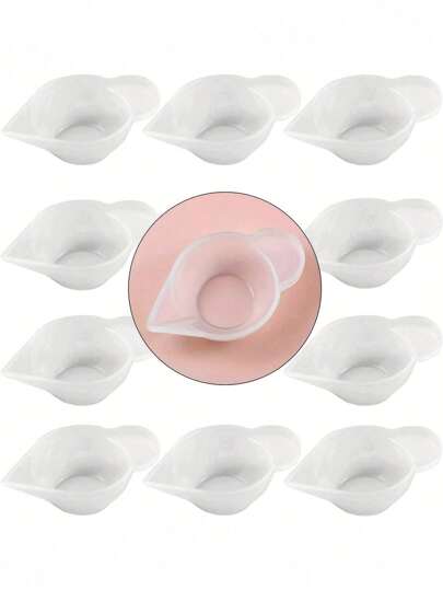 10 件装硅胶模具杯分配器，迷你测量混合杯，适用于 DIY 珠宝制作、环氧树脂工艺品