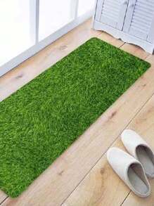 Nejlue Artificial Flowers/Plants1111 Home & Living 1pc Artificial Grass Door Mat Indoor/Outdoor Rug Green Turf Perfect For Multi-Purpose Home Entryway Scraper Garden Doormat Dog Mats - Green - View 3