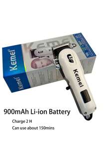 Kemei KM-232 便携式理发机电动理发器无绳理发器可调节理发器男士充电式家庭或理发店使用精密 T 型刀片理发器迷你毛发修剪器新年圣诞节礼物 - 白色 - 查看 6