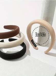 定制文字、图案、纯色宽边头带、时尚防滑发箍、适合女性日常佩戴、婚礼发饰 - 彩色 - 查看 4