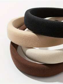 定制文字、图案、纯色宽边头带、时尚防滑发箍、适合女性日常佩戴、婚礼发饰 - 彩色 - 查看 6