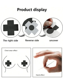 2pcs/4pcs/6pcs/8pcs/10pcs/14pcs/Printed Nipple Patch Disposable X-Type Chest Sticker, Nipple Patch Sexy Bra Disposable Anti-Bump Three-Point Accessories Husband And Wife Passion Anti-Walking Light Adult Products, Male And Female Fun Products, Masks, Night Lights, Desire To Ignite-Valentine's Day Gifts