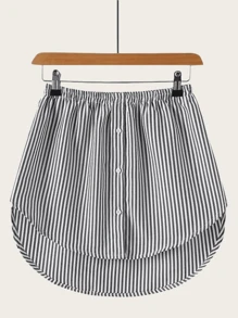 1pc Adjustable Elastic Waist Extender Dress Shirt Hem Extender For Women - Black and White - View 1