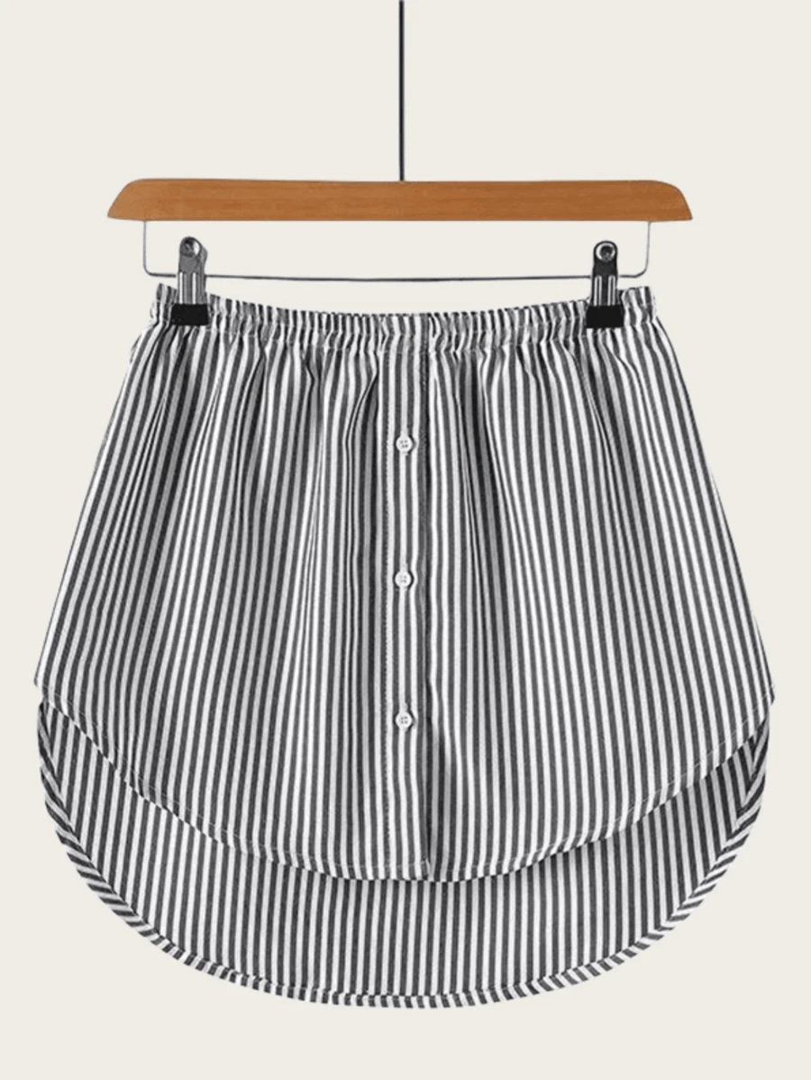 1pc Adjustable Elastic Waist Extender Dress Shirt Hem Extender For Women - Black and White - View 1