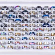 10/20/50/100 Stücke minimalistische Ringe, lässige gestreifte Edelstahlringe, Schmuck-Partygeschenke im gemischten Stil, Cut Out