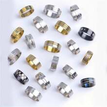 10/20/50/100 Stücke minimalistische Ringe, lässige gestreifte Edelstahlringe, Schmuck-Partygeschenke im gemischten Stil, Cut Out