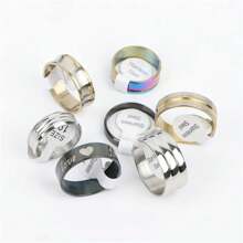 10/20/50/100 Stücke minimalistische Ringe, lässige gestreifte Edelstahlringe, Schmuck-Partygeschenke im gemischten Stil, Cut Out