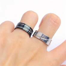 10/20/50/100 Stücke minimalistische Ringe, lässige gestreifte Edelstahlringe, Schmuck-Partygeschenke im gemischten Stil, Cut Out