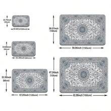 1 pieza Alfombra de área estilo bohemio roja, adecuada para decoración de dormitorio y sala de estar, uso en interiores, alfombras y tapetes decorativos para el hogar, baño, decoración exterior, felpudo de entrada, decoración de otoño, accesorios de baño, decoración de regreso a la escuela - Gris - Ver 3