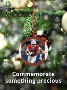 1 đồ trang trí Giáng sinh bằng gỗ hình cầu thủ bóng đá được cá nhân hóa, đồ trang trí đội bóng đá, tên tùy chỉnh/ảnh/ngày nghệ thuật cầu thủ bóng đá, đồ lưu niệm bóng đá cao cấp | Quà tặng cho người yêu bóng đá - Nhiều màu - Xem 3