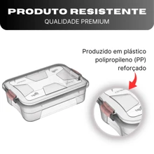 Kit 3 Transparent Plastic Organizer Box 10l With Lid - 無色 - 查看 5