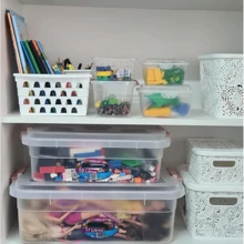 Kit 3 Transparent Plastic Organizer Box 10l With Lid - 無色 - 查看 8