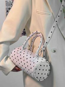 Dedoo Portable Polka-Dot Small Bag 2024 New High-Grade Contrast Color Cylinder Bag Spice Joker Fashion Commuter Handbag
