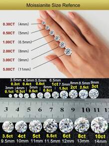 1 chiếc nhẫn đính hôn 3 viên đá Moissanite tổng trọng lượng 2 carat, bạc S925 kiểu dáng tối giản lãng mạn, nhẫn vĩnh cửu, nhẫn kỷ niệm ngày cưới, quà tặng trang sức cao cấp. - Vàng - Xem 6