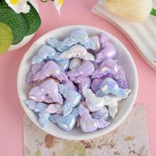 10pcs Acrylic Cream UV Angel Love Straight Hole Bead DIY Mobile Phone Chain Keychain Material Jewelry Accessories - Love Wings - View 1