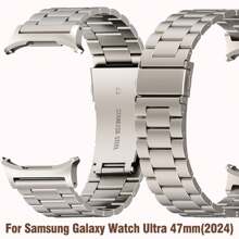 1 peça compatível com Samsung Galaxy Watch Ultra Band 47mm (2024), pulseira de metal de aço inoxidável de luxo para negócios, pulseiras Galaxy Watch Ultra 7 para homens e mulheres