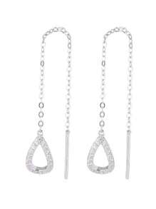 1 Cặp Hoa tai đinh tán bạc Sterling 925 dành cho nữ, Hoa tai thiết kế sang trọng, Hoa tai dạng dây đeo tai độc đáo, Mùa thu/Đông - Nhiều màu - Xem 5