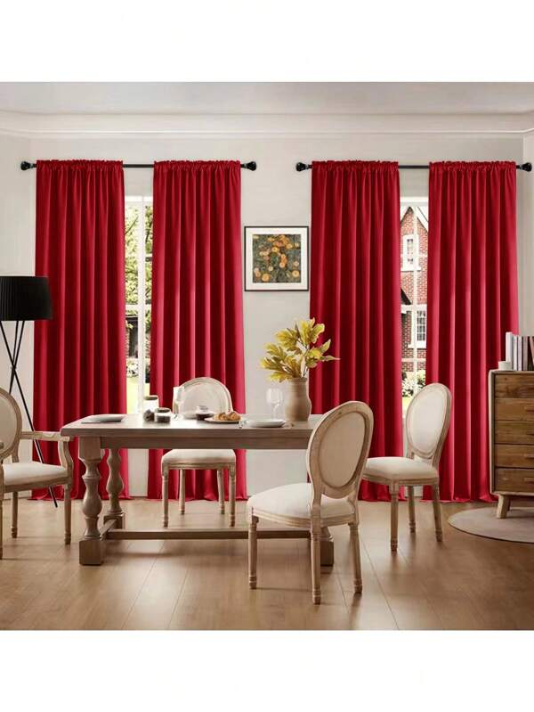 Blackout Curtain Panels, Available In 4pcs, 1pc, 2pcs Multiple Sizes, Thermal Insulated Room Darkening Solid Color Curtains For Living Room, Bedroom, Office, Home, Charcoal Gray