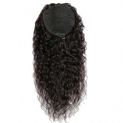 水波抽绳马尾辫人发真发自然黑色巴西发马尾辫接发 8-28 英寸