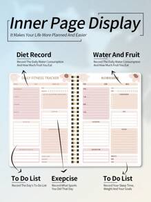 Trees 1本每日健身追踪笔记本，简易每日饮食健康日志，包含体重记录，健康日志笔记本，用于追踪健身、睡眠、营养、膳食、习惯，A5尺寸（5.8 x 8.6英寸），是节日和开学季的理想礼物 - 彩色 - 查看 6