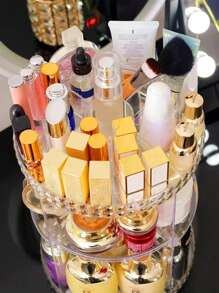 Rotating Makeup Storage Box, Acrylic Cosmetic Organizer Rack For Skincare Products, Perfume, Lipstick, Vanity Table, Bathroom Countertop, Makeup Organizer, Makeup Stuff, Box With Lid, Storage Box Plastic, Storage Organizer, Makeup Display, Organiser Makeup, Storage Makeup Organizer, Clear Shelf, Organizer For Makeup, Gifts For Women, Desktop Storage, Desk Tidy, Byoma Skincare, Dressing Table Makeup, Organizeres,For Holiday Beach, Bathroom Collection, Bedroom Collection, Large Capacity