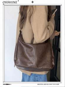 Retro Bag Maillard Vintage Crossbody Bag For Women, New Korean Fashion Handbag Tote With Large Capacity Shoulder Bag Back To School, Teachers Gift Ideal Gift, Thank You Gift Idea, Appreciation Gifts, Monogrammed Gifts Bag, Reusable, Teacher Bag Educator, Mom Ideal Brides Maid Gifts, Retro Inspired Bag For Women