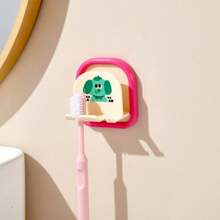 1pc 牙刷架漱口杯架壁挂式免打孔洗漱用品牙刷架浴室牙具罐架 - 彩色 - 查看 6